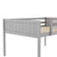 Lit mezzanine double en bois gris avec, construction, sans sommier, facile à installer et bas, sommier tapissier, assemblage simple-979841459-979841462