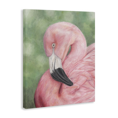 Art mural sur toile Blush Flamingo Visage par Connie Resch