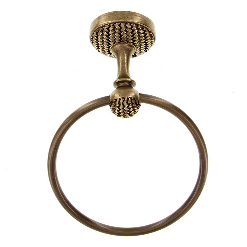 Cestino Towel Ring, Antique Brass