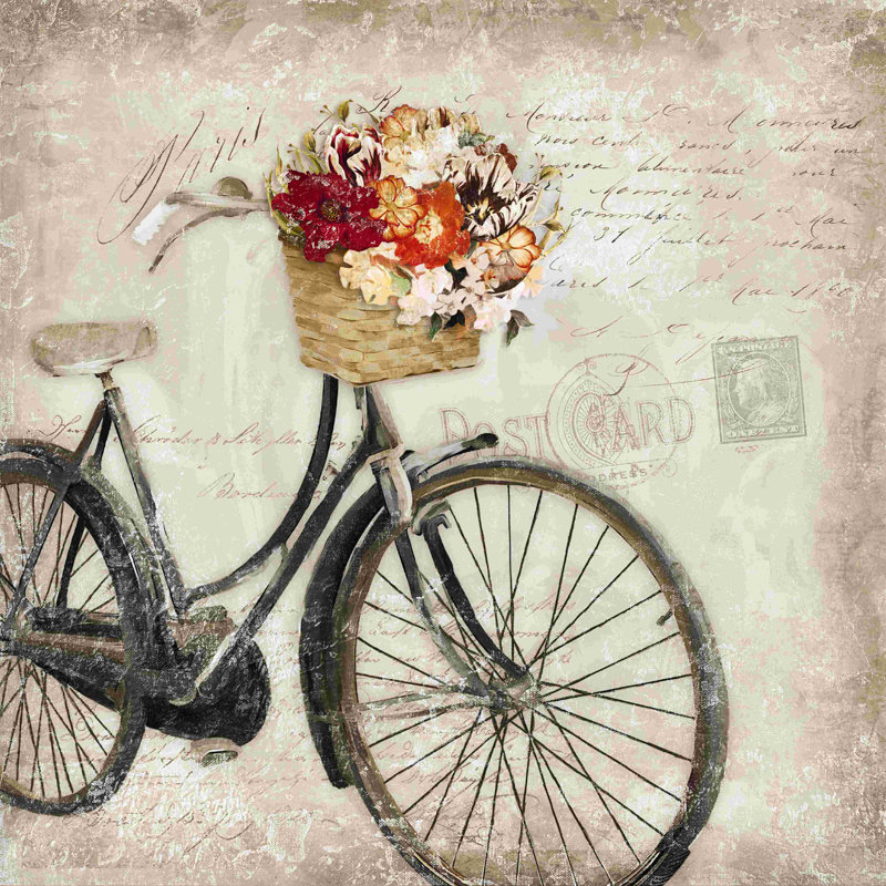 Vélo rétro - impression sur toile tendue, L 12 po x H 12 po