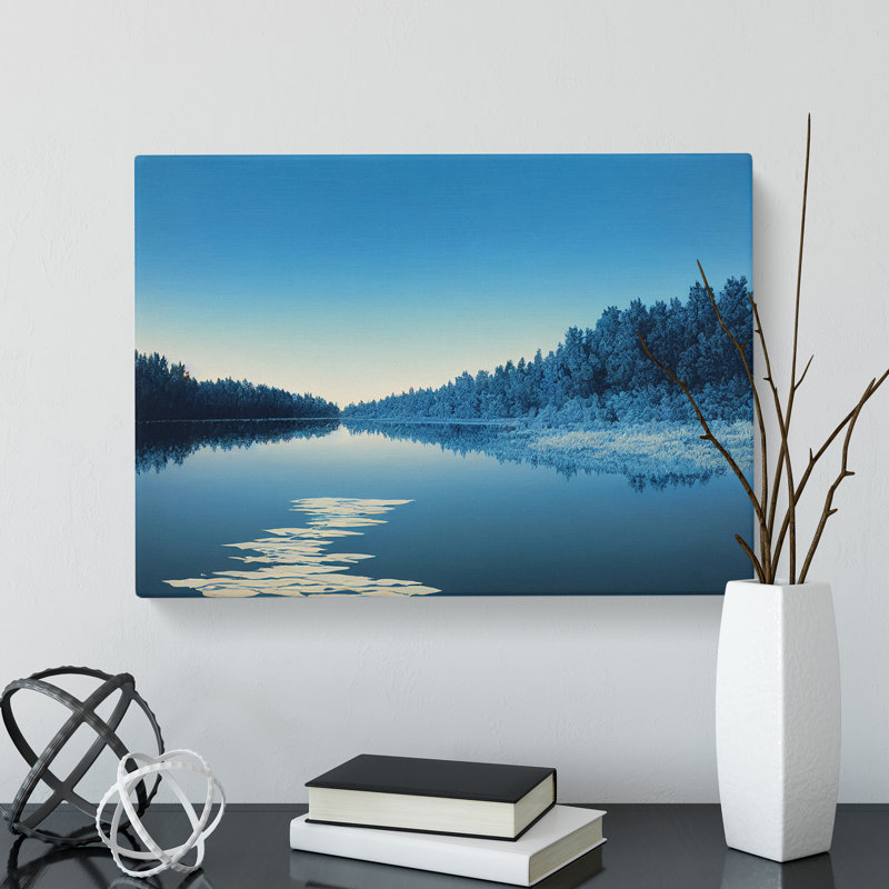 Winter Forest Lake - Wrapped Canvas, 40cm H x 60cm W x 3cm D