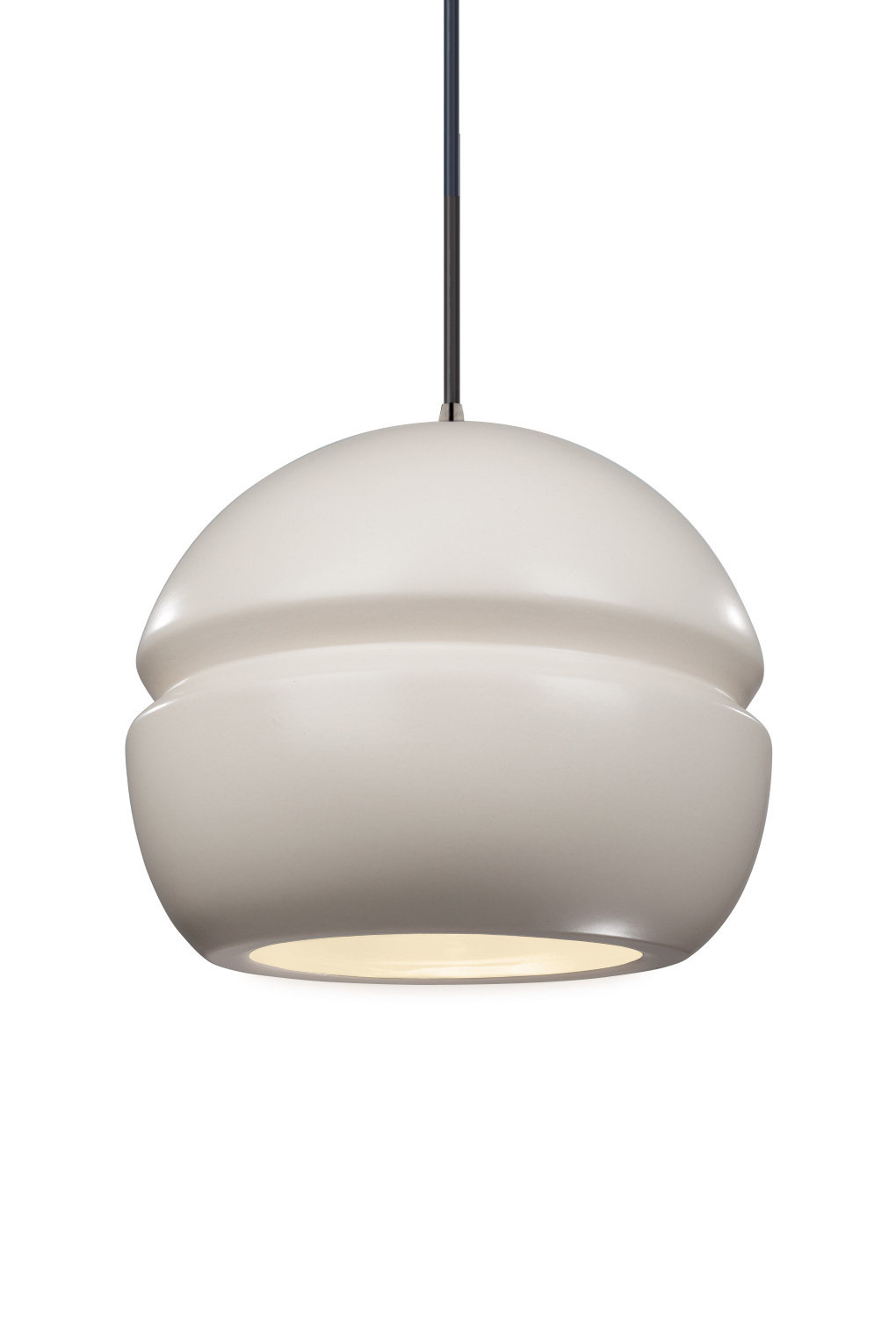 Logan Dimmable Globe Single Light Pendant, Matte White, Brushed Nickel