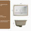 Lavabo de salle de bain rectangulaire encastré sous comptoir en porcelaine blanche