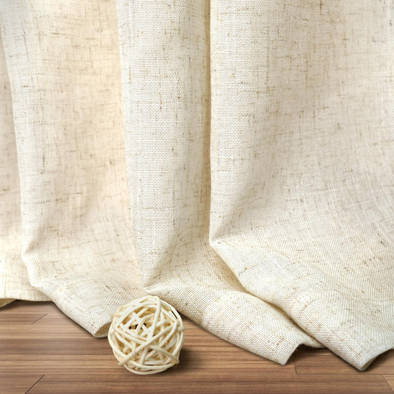 Rideau semi-transparent en polyester Schimmel, Lin clair, L 42 po x L 84 po