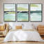 «Sea Green Layers I», ensemble de 3 toiles encadrées-97710689-97710690