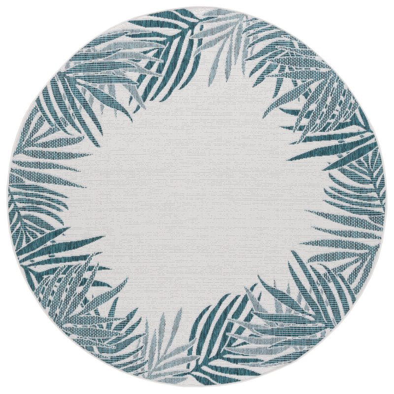 Beach House Performance Floral Indoor/Outdoor Area Rug, Round 6'7"