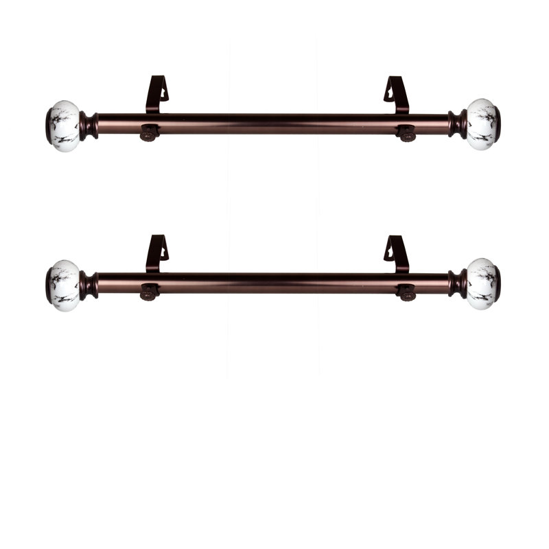 Stainless Steel Adjustable Single Curtain Rod, Bronze