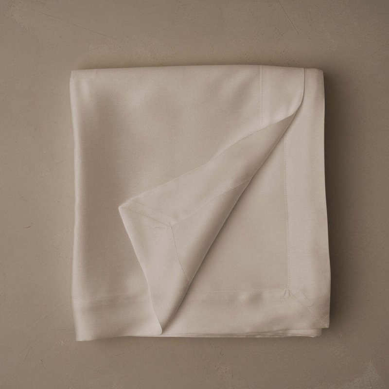 Woodland Silk Flat Sheet, King Flat Sheet, Ivory