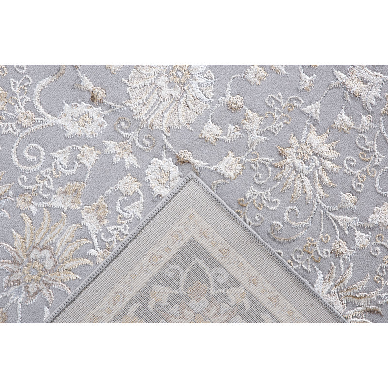 Tapis à motif abstrait gris clair Lafi Collection, Tapis de couloir 2 pi 7 po x 7 pi 9 po
