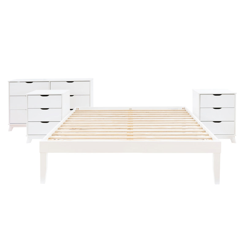 Marialana 4 Piece Bedroom Set, White, Queen