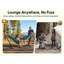  Double Canvas Hammock with Steel Stand with Storage Bag for Indoor/Outdoor Garden, Patio, Deck, Yard & Balcony, Blue-904036528
