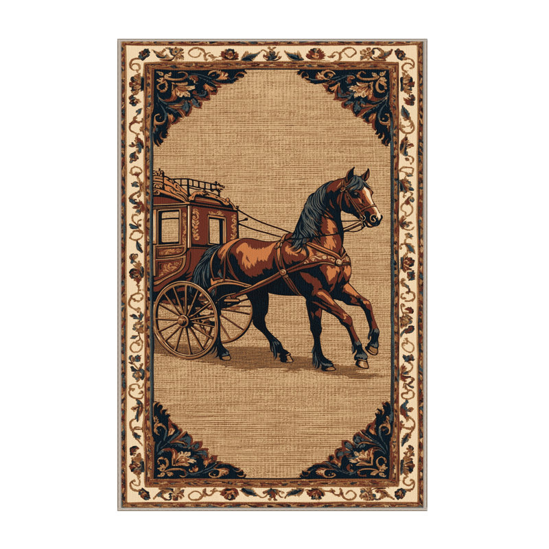 Tapis de transport brun lavable à la machine, Rectangle 7 pi x 9 pi