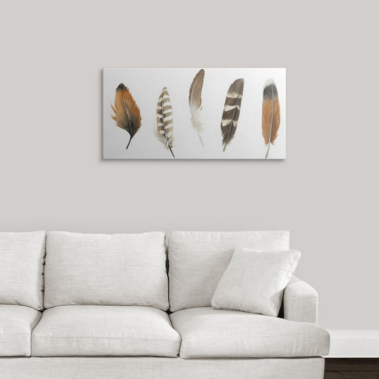 «Rock Feathers I» par Grace Popp, impression, H 12 po x l 24 po x P 1,5 po, Toile