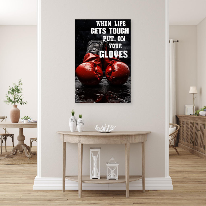 «Boxing Put On Your Gloves On», reproduction sur toile, H 20 po x l 16 po x P 1,25 po