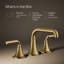 Tone Widespread Bathroom Sink Faucet, Three-Hole Bathroom Faucet with Clicker Drain, 1.2 GPM-1866986263