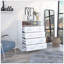 Four Drawer Dresser, Superior Top, One Open Shelf, White-1116013515