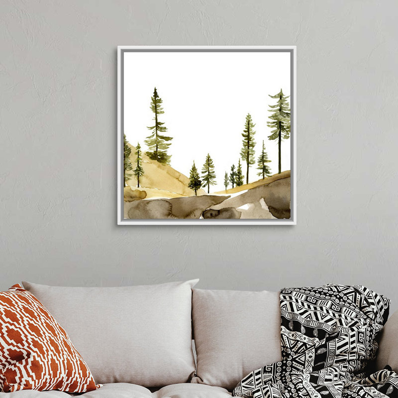 «Pine Hill II» par Jacob Green - reproduction d'art sur toile, H 32 po x l 32 po x P 1,75 po, Cadre flottant blanc