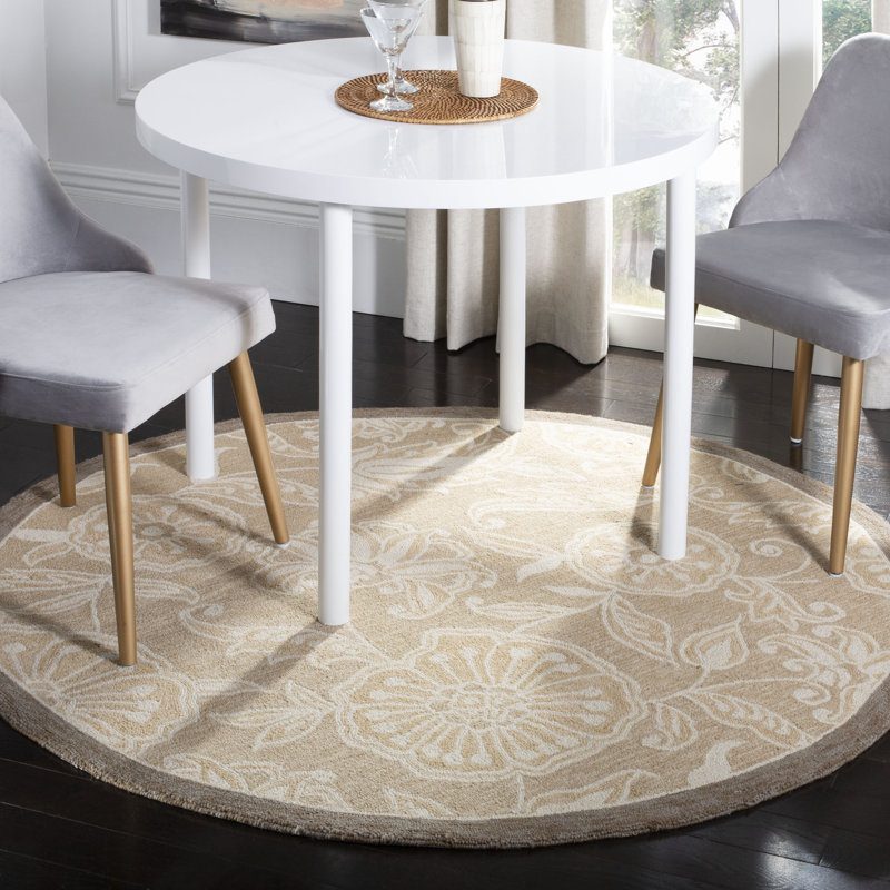 Tapis floral en laine crocheté à la main Jonsson, Rond 8 pi