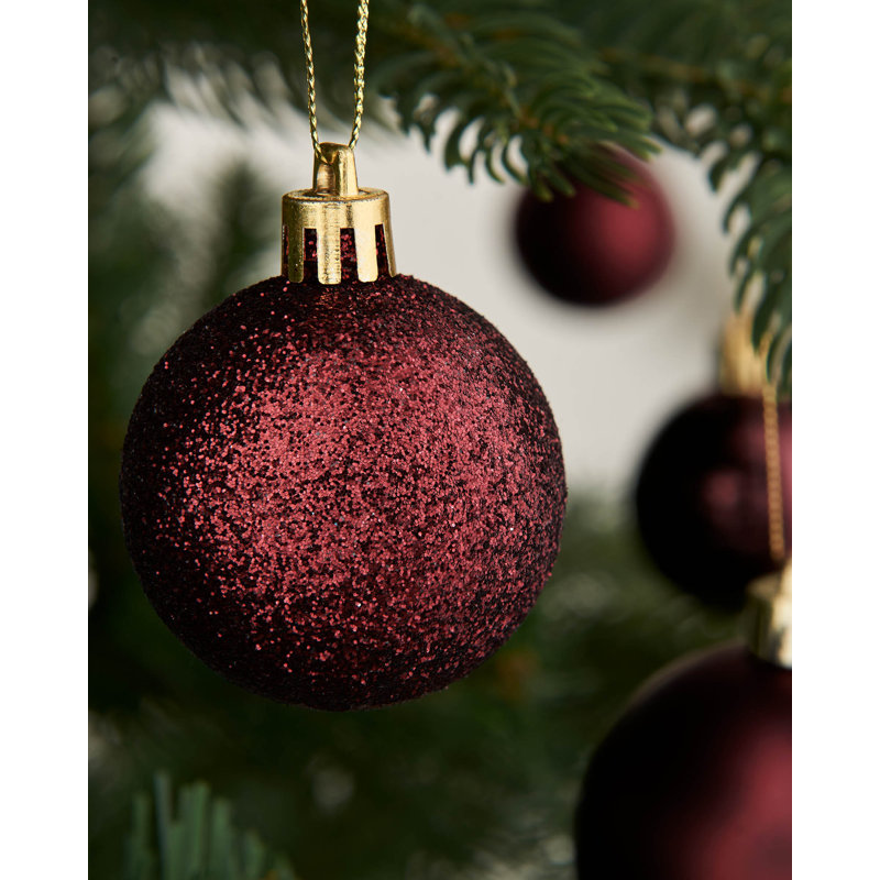 6.99cm Solid Colour Plastic / Acrylic Bauble, Burgundy