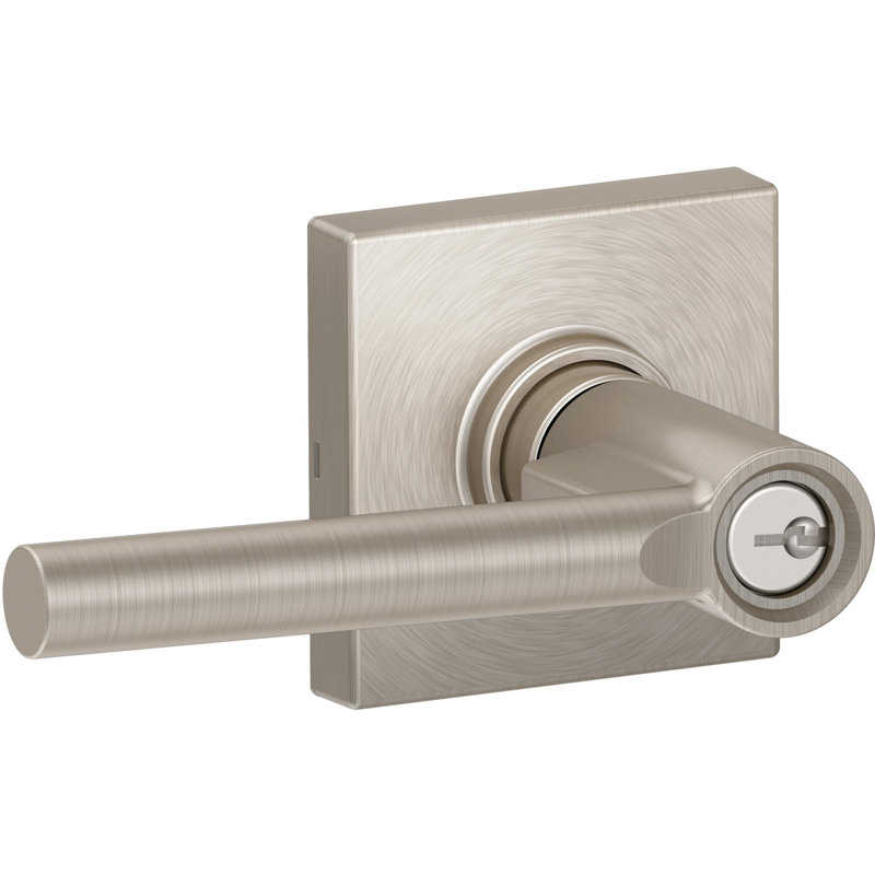 J Series Broadway Lever Hall and Closet Lock with Collins Trim, Satin Nickel