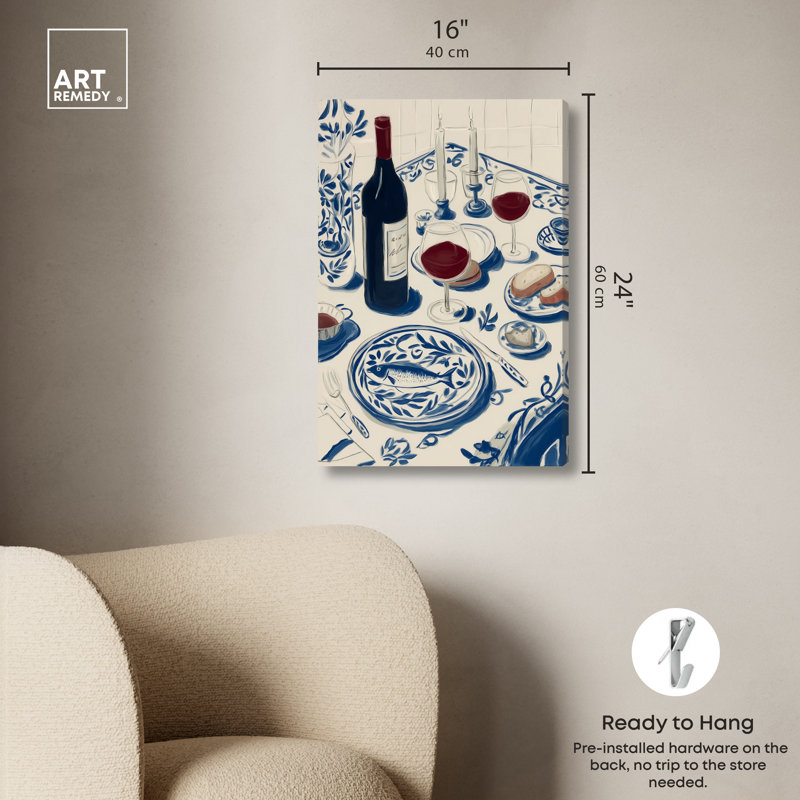 «Dinner II», reproduction d'art sur toile par Art Remedy, tendue avec châssis, 16 x 24, H 24 po x l 16 po, Toile non encadrée