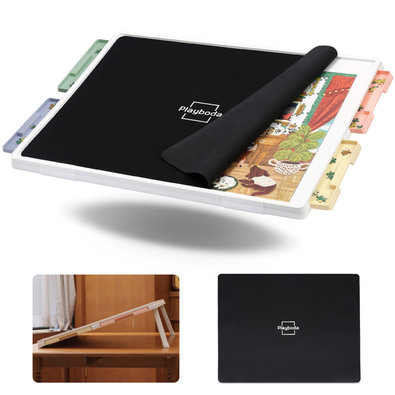 1000 casse-tête inclinable 1000 pièces avec 4 tiroirs colorés et coussin de protection, table de casse-tête réglable de 30 po x 22 po avec support intégré - accessoire et cadeau idéal pour les amateurs de casse-tête