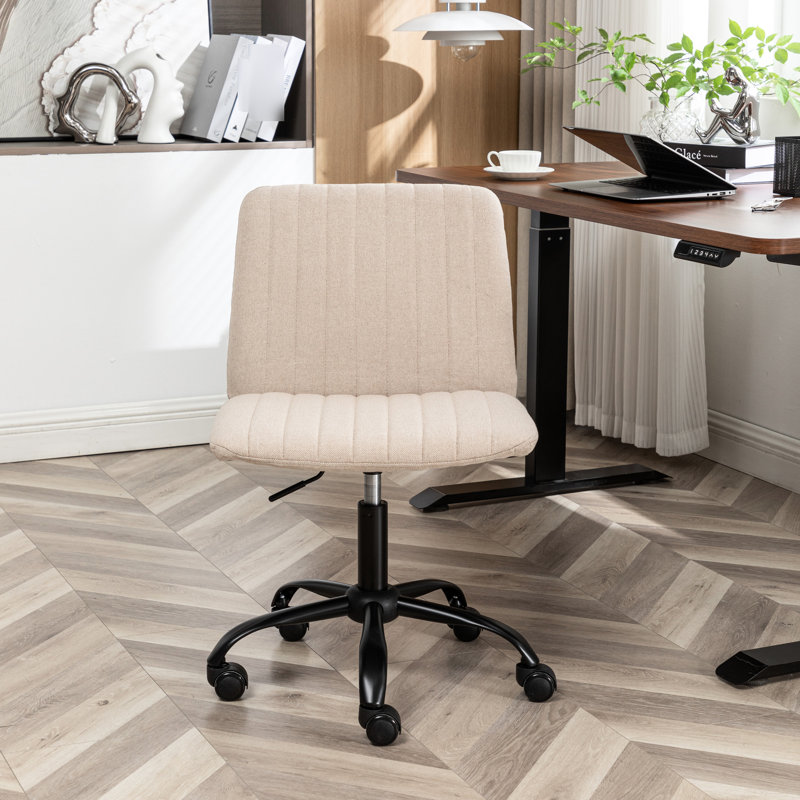 Chaise pivotante pour bureau en beige - réglable en hauteur, tissu respirant doux, siège en mousse épaisse, fabrication stable en métal, 5 fonctions réglables, base, bureaux professionnels roulants
