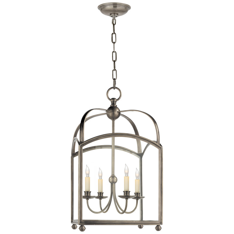 Chapman & Myers Arch Top Small Lantern, Antique Nickel, 24" H x 14.5" W x 14.5" D