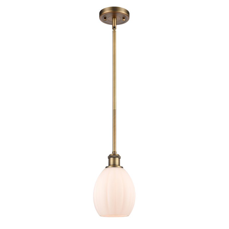 Luminaire suspendu sphère 1 lumière Bolduc, Ampoule non incluse, Blanc mat, Laiton brossé
