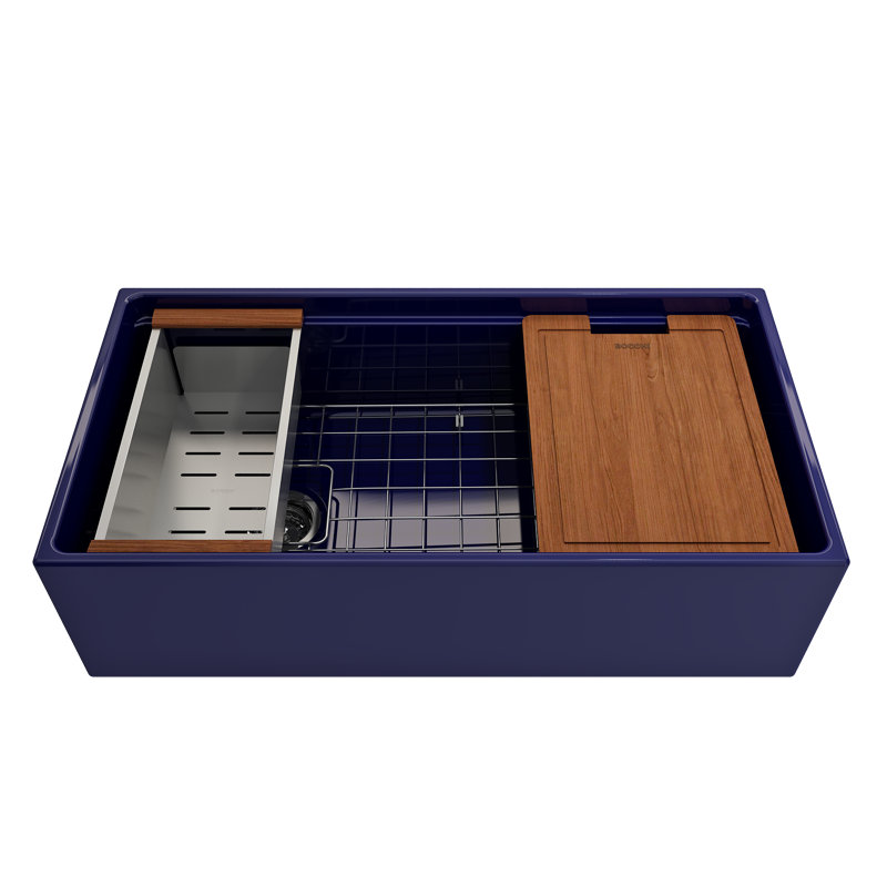 30'' L Single Basin Kitchen Sink, Sapphire Blue