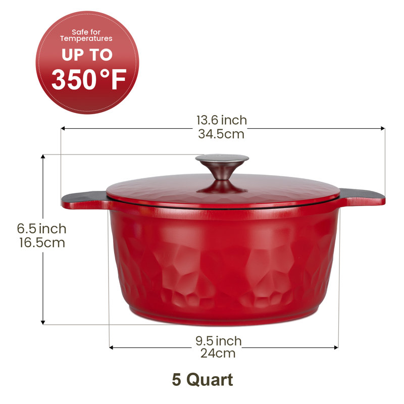 Cocotte ronde en aluminium 5 pte Chef Power, Rouge