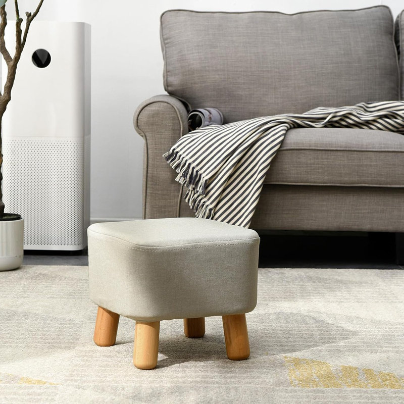 Petit repose-pieds, tabouret de repose-pieds, tabouret de canapé, banc à chaussures, repose-pieds, pieds en bois rembourrés, pour la chambre à coucher