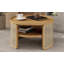 Table basse ronde à 2 niveaux en bois naturel avec base de rangement en rotin