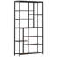 Tall Industrial Bookcase Shelving, Staggered Etagere With Durable Metal Frame For Versatile Storage And Display