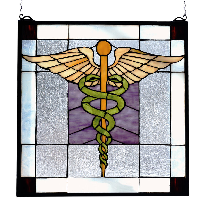 Americana Medical Stained Glass Window