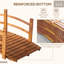 Passerelle à arc classique en bois avec garde-corps pour passage d'étang Outsunny 5FT, orange
