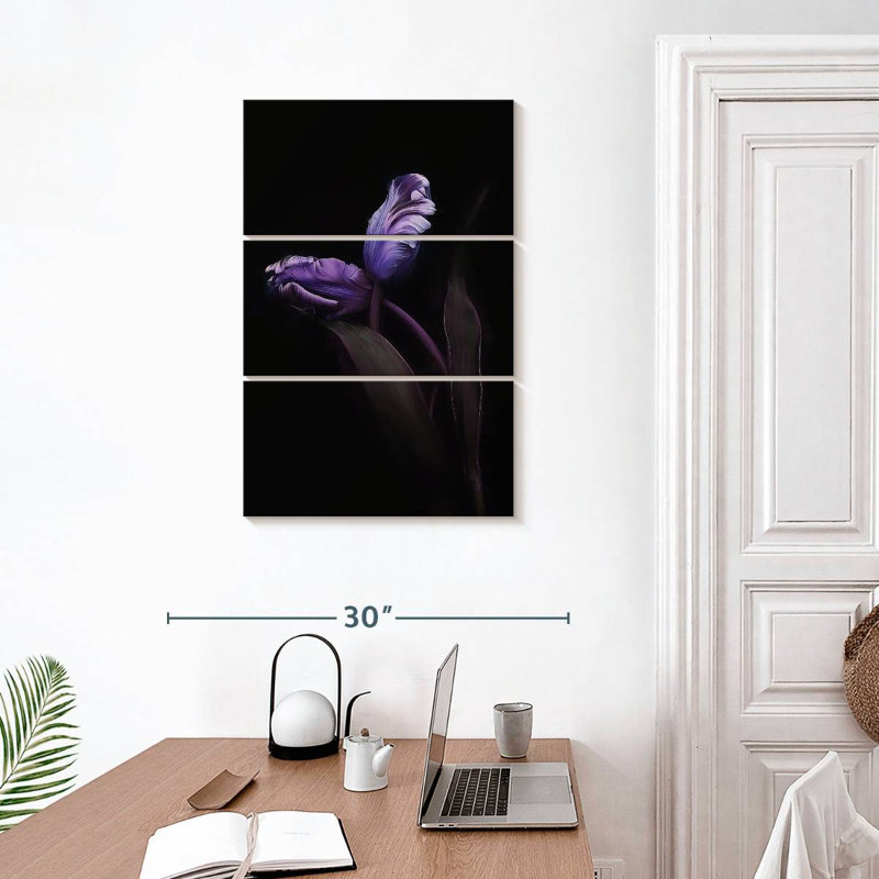 Boutons de fleurs Harnek Violet, H 32 po x l 20 po