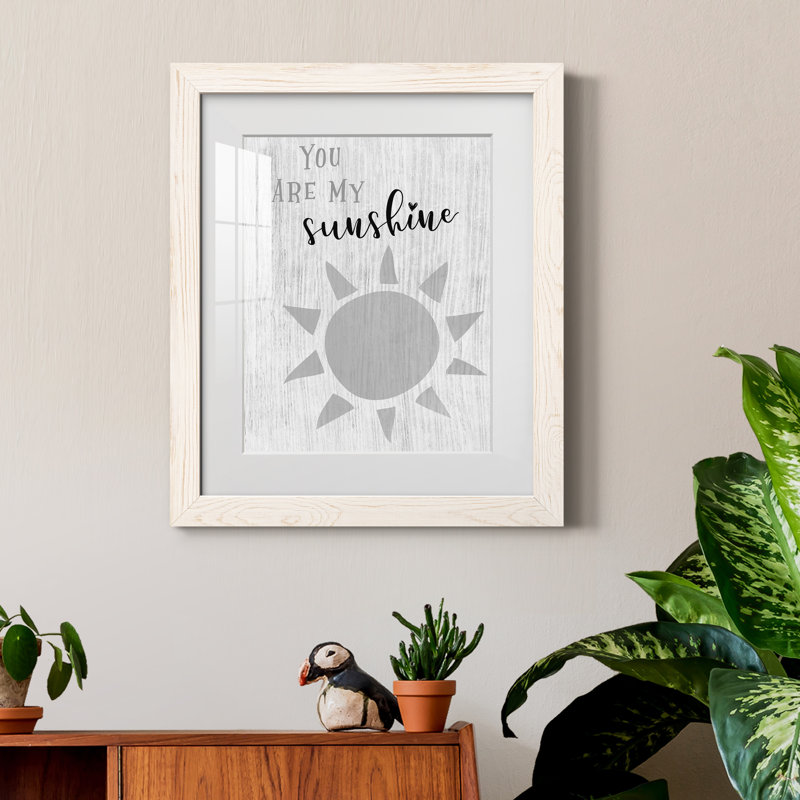 Soleil - imprimé, Papier encadré blanc, H 20 po x l 17 po x P 1,5 po