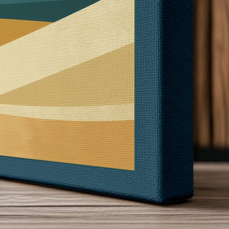 Lighthouse on the Dunes Minimalist - Wrapped Canvas, 24x16 - 61.0 x 40.6 cm, Teal Border