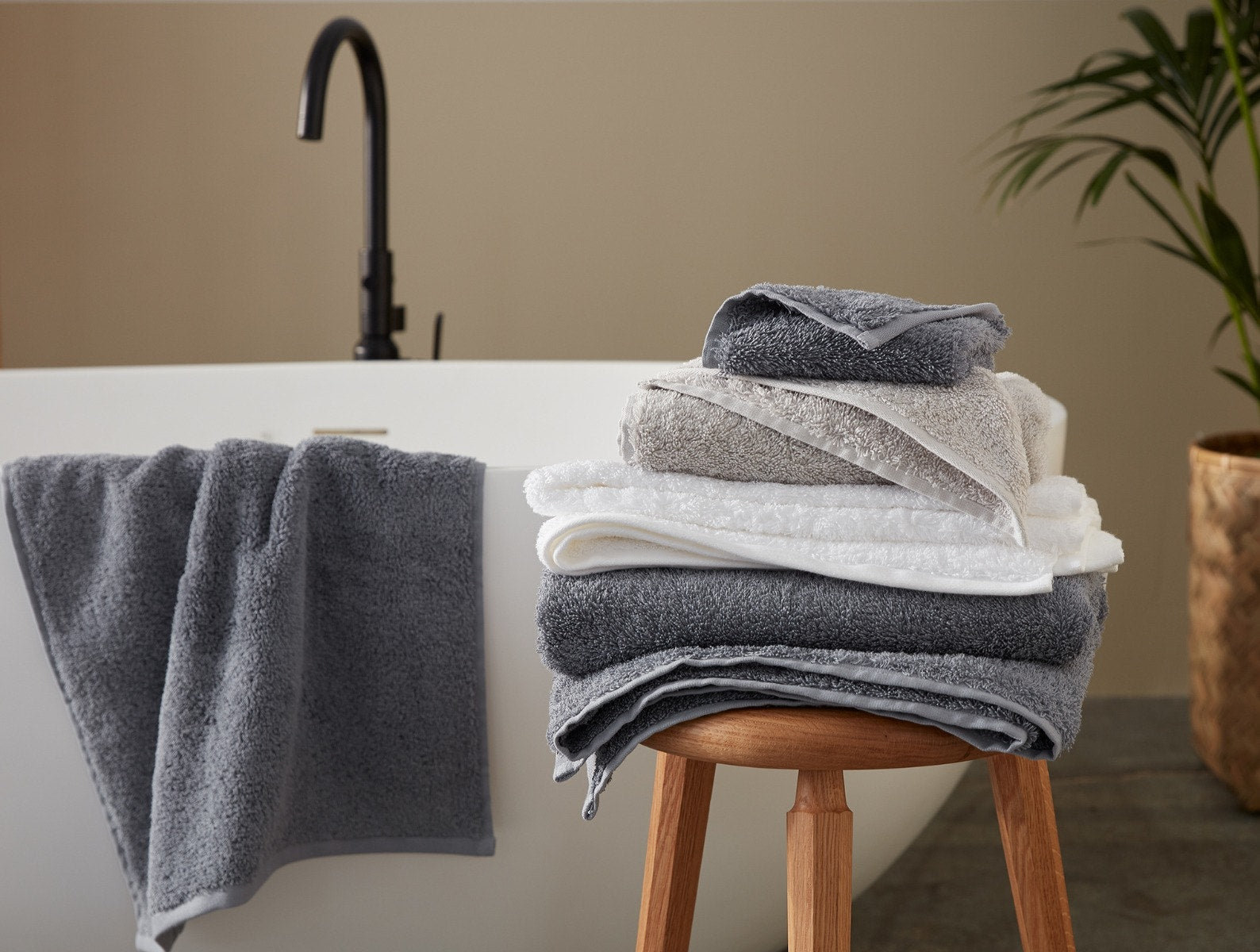 Cloud Loom Organic Cotton Bath Towel, Steel Blue, Washcloth - 1 Pack
