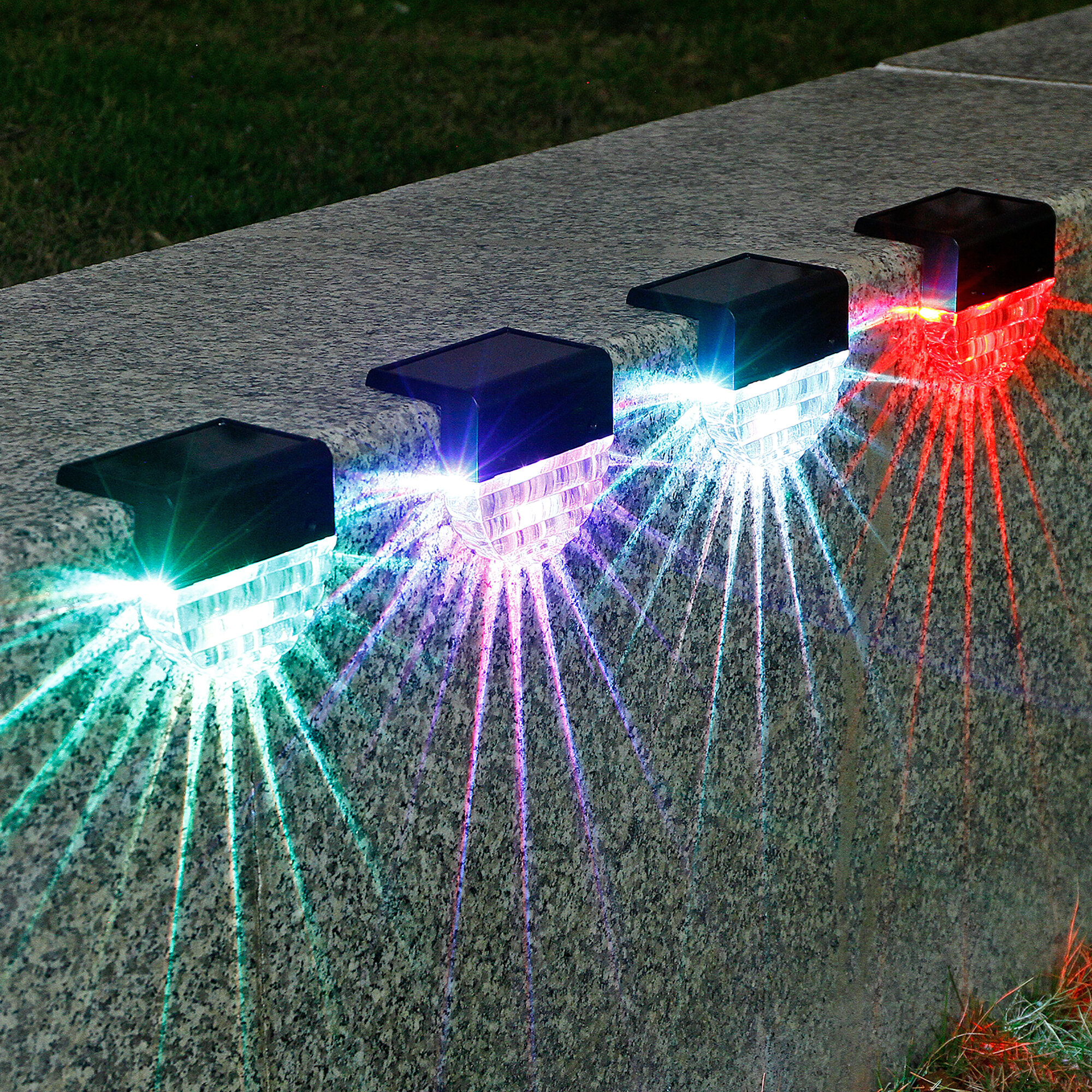 KANSTAR Black Low Voltage Solar Powered Integrated LED Step Light Pack &  Reviews