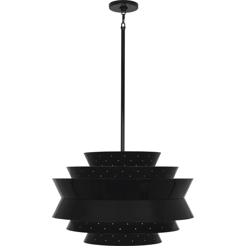Lustre géométrique à 3 lumières Pierce, Piano noir brillant, Noir piano
