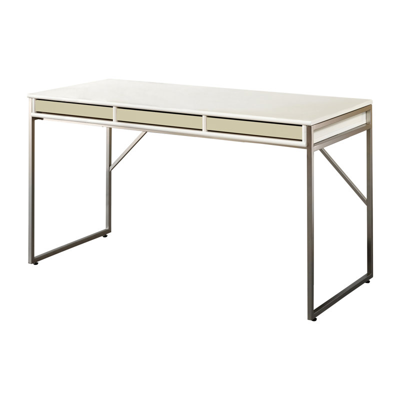 Mistral Standing Desk W:137cm X D: 60cm with metal legs incl. 3 trays, White/Beige