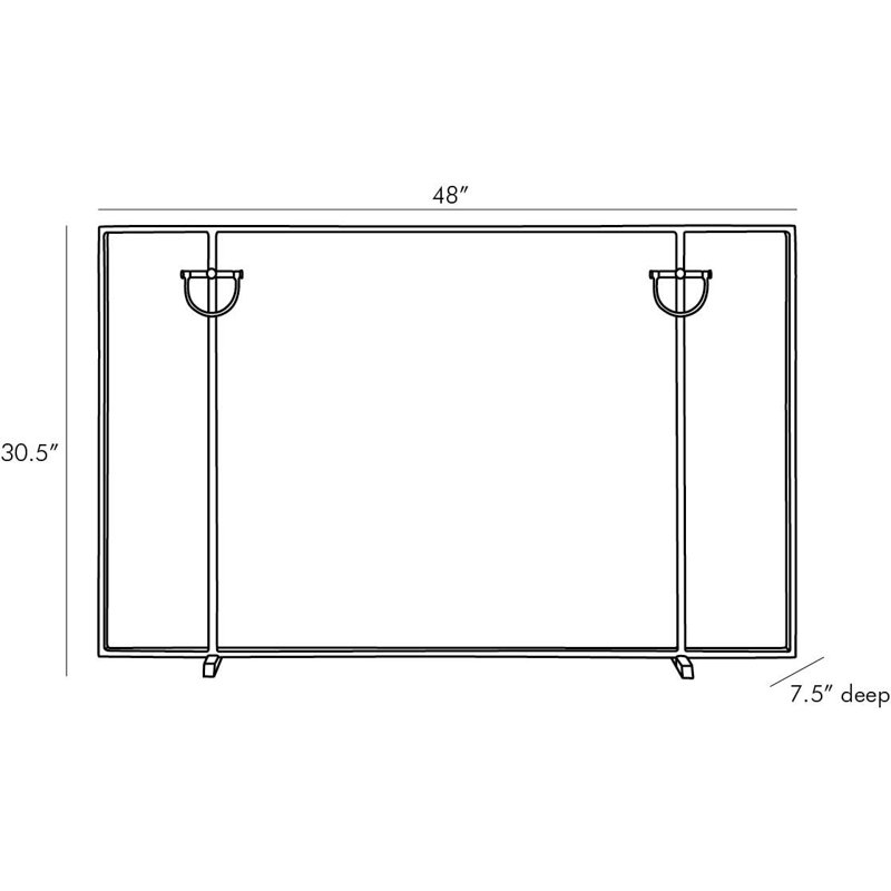 Brooklyn 1 Panel Iron Fireplace Screen, Antique Brass