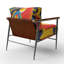 Fauteuil d'appoint à motif géométrique abstrait rembourré Croker-643740102