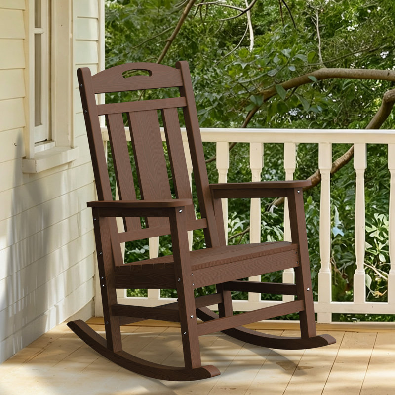 Chaise Adirondack berçante en PEHD pour l'extérieur, Brun