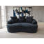 Noir avec coussins incurvés de 66,81 po, 3 coussins décoratifs, sans assemblage, noir