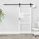 3-Lite Frosted Glass and  Wood Sliding Barn Door with Installation Hardware Kit