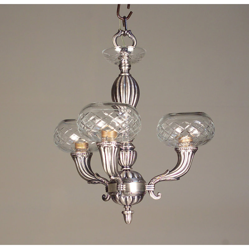 Lustre classique/traditionnel ombré 3 lumières Chatham, Argent millénaire