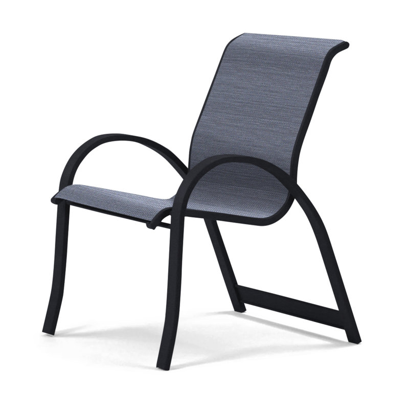 Aruba Stacking Patio Dining Armchair, Yellow, Black